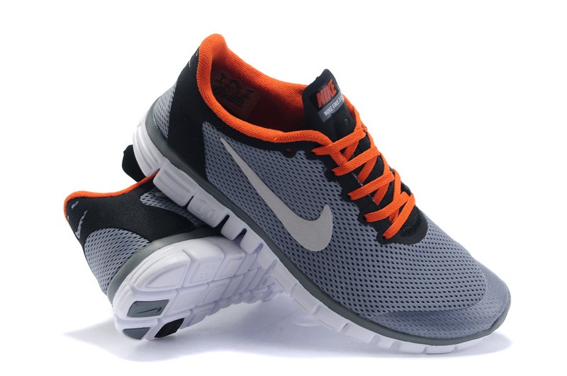 Nike Free 3.0 v2 Mens Shoes grey orange - Click Image to Close